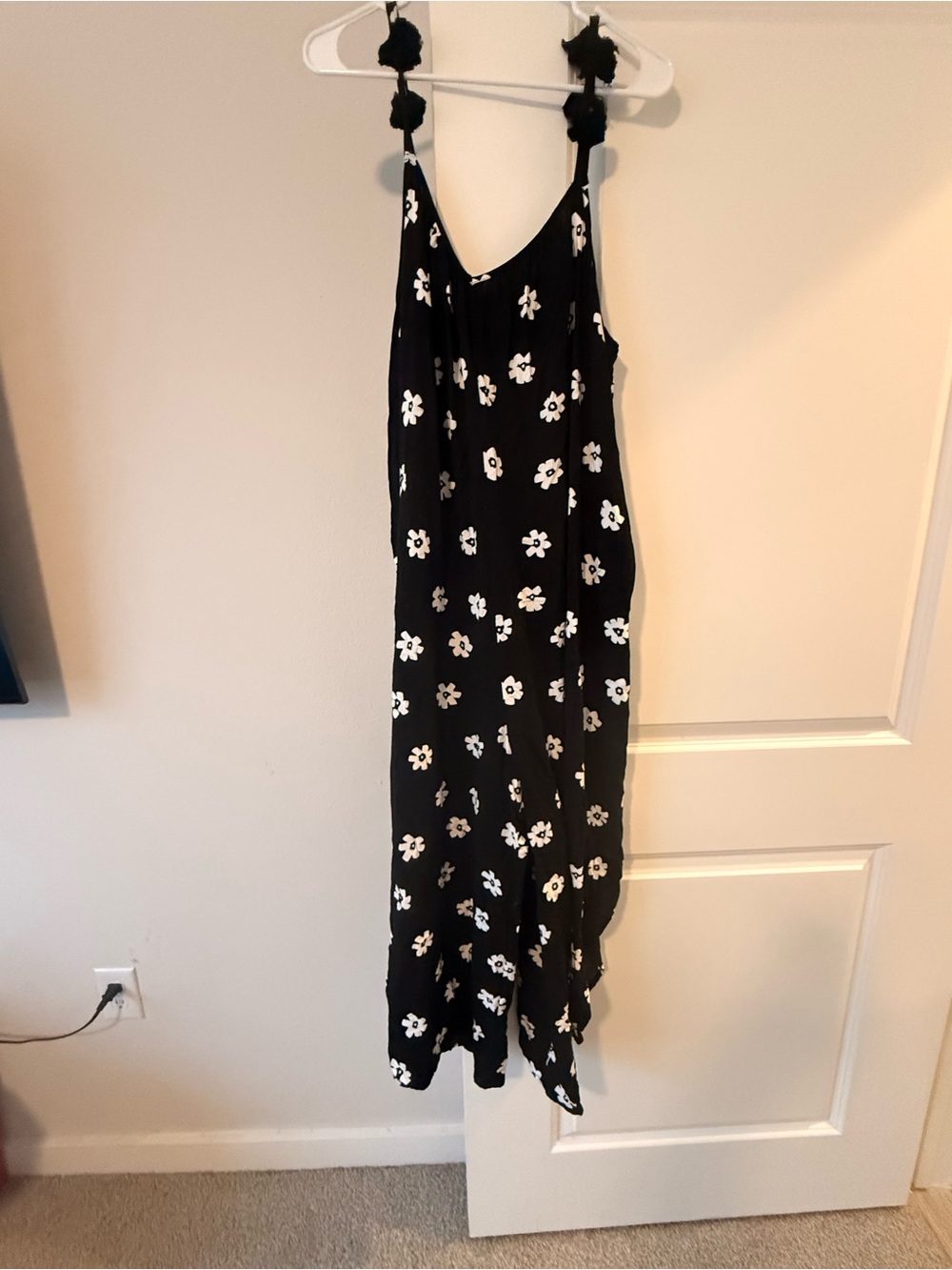 Cato Black Jumpsuit with White Floral Print